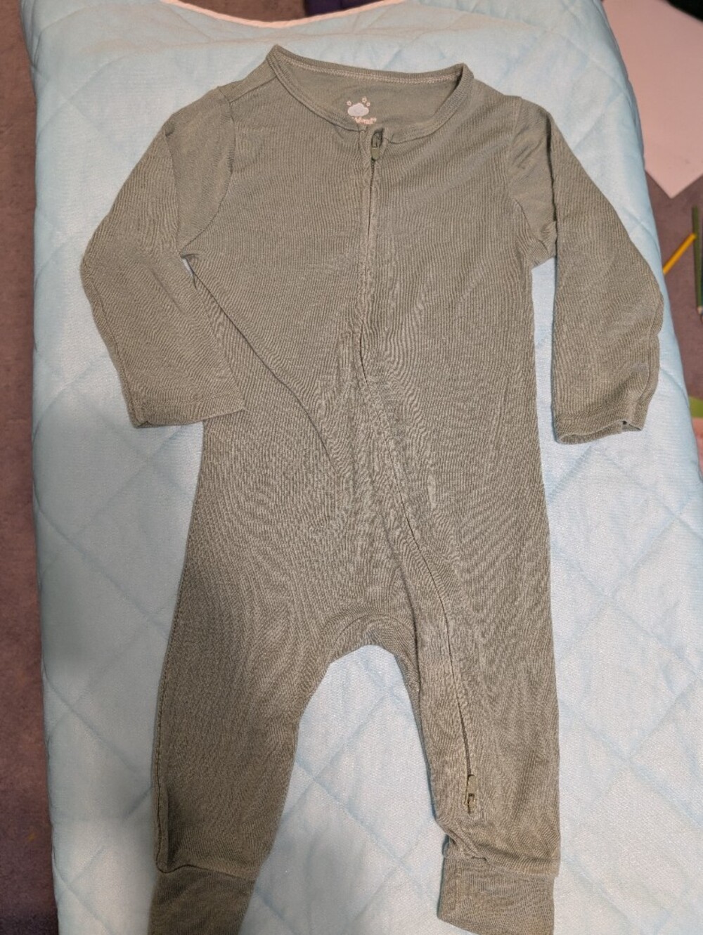 cloud island Modal Green Baby Zippered One-Piece